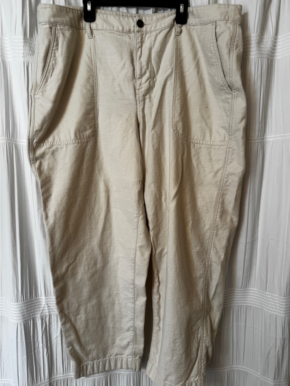 J. Crew Women's Straight Leg Chino Pants in Cream Size 18.